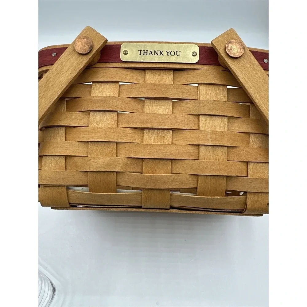 Longaberger 2005 Thank You‎ Basket Plastic Liner Handmade Woven Vintage 21-10